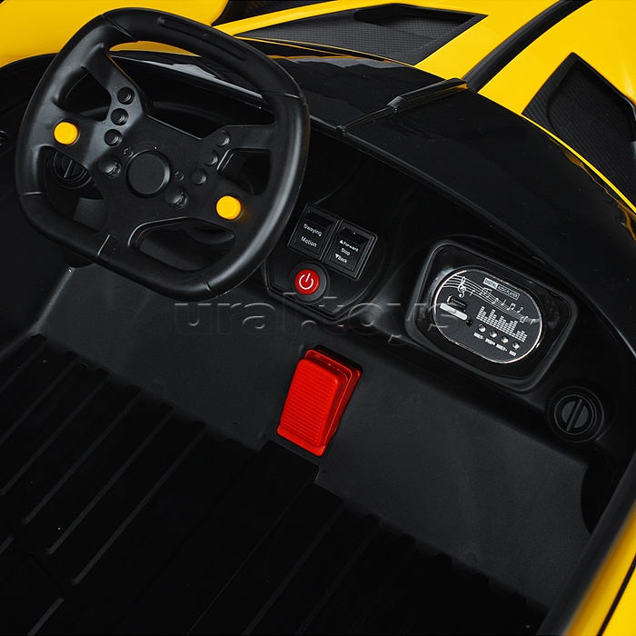 Электромобиль "Турбо" на аккумуляторе, с р/у управлением, в коробке (желтый)