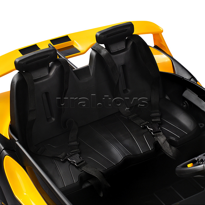 Электромобиль "Турбо" на аккумуляторе, с р/у управлением, в коробке (желтый)