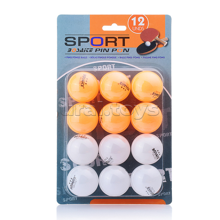 Набор мячей для тенниса (оранжевый 6 шт+ белый 6 шт)