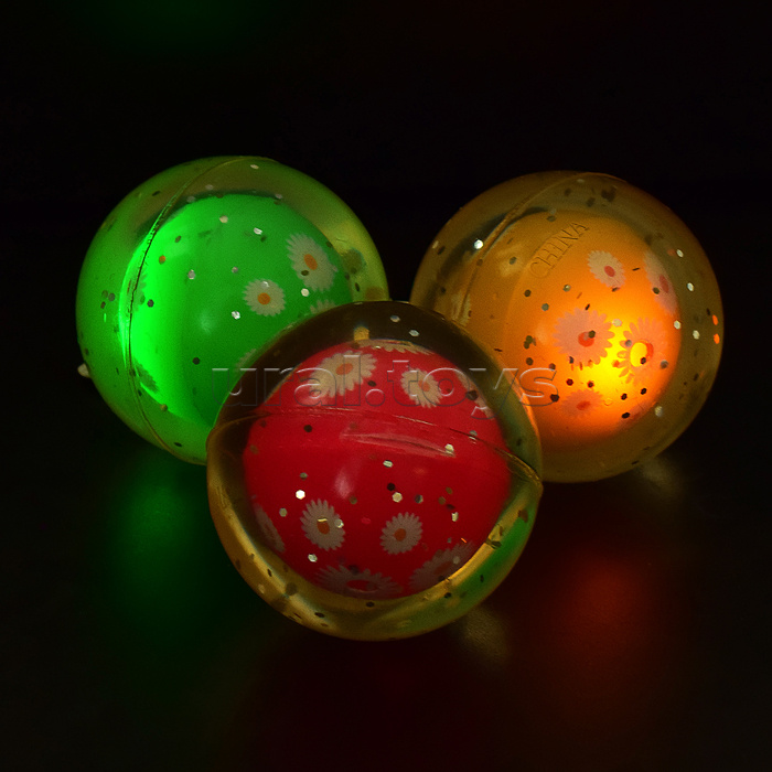 Мяч "Цветочек" (4,5 см), со светом, в тубе