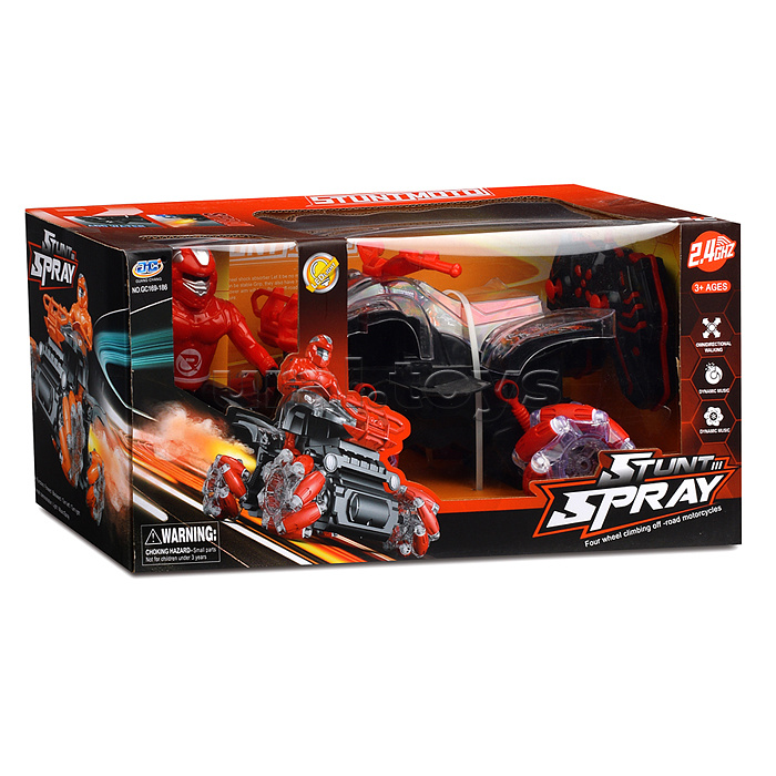 Машины "Stunt spray" р/у, дым, (свет, звук) в коробке