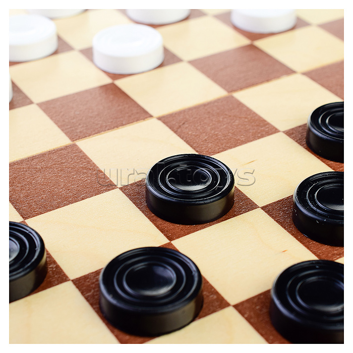 Игра настольная "Шахматы и шашки" пластмассовые в дер.упаковке(поле 29смХ29см)
