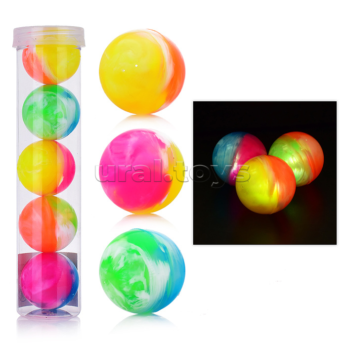 Мяч "Разноцветная дымка" (4,5 см), со светом, в тубе