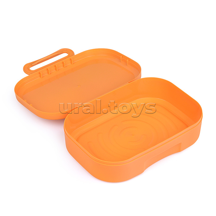 Ланч-бокс "Зайцы с морковкой" 180x130x50 мм, 0,98л (оранжевый)