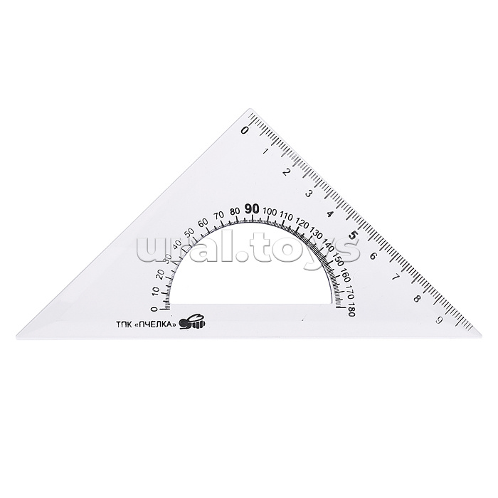 Набор геометрический средний (линейка 20 см, транспортир, 2 треугольника)