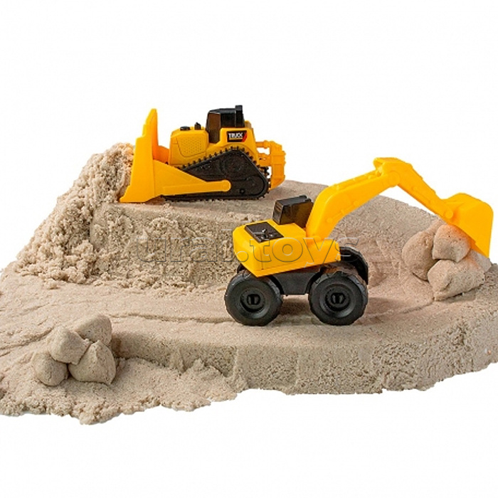 Игрушка для детей "Космический песок" 2 кг в наборе, экскаватор+бульдозер, песочный