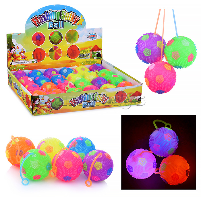 Мяч-ежик "Веселые кружочки" со светом, (6,5см) в коробке