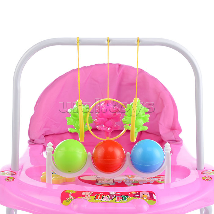 Ходунки "Шарики" с подвесными игрушками (розовый) пакете