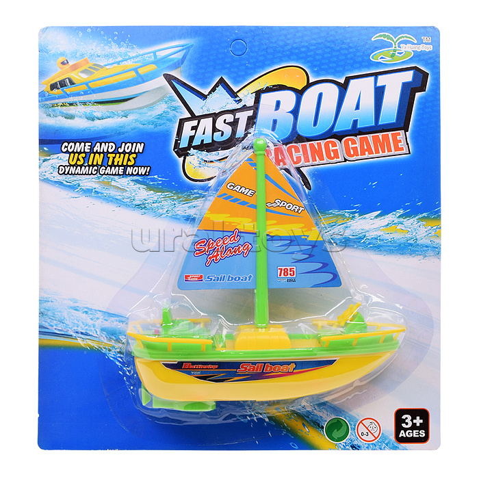 Кораблик "Fast boat" на батарейках, на листе