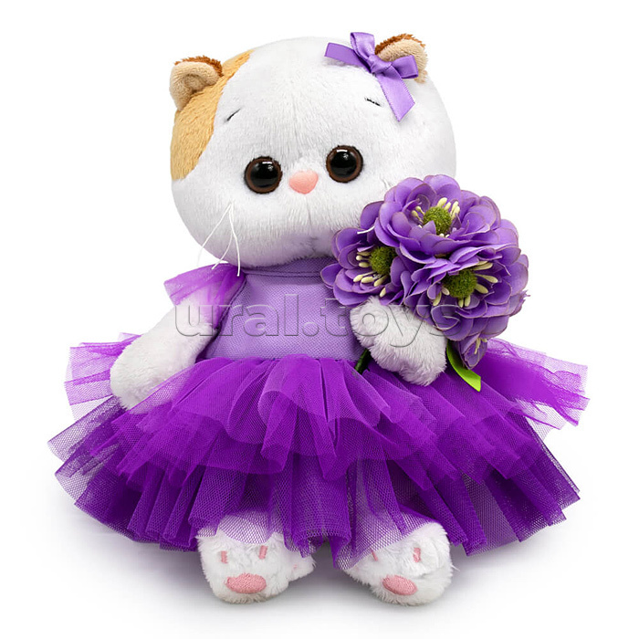 Кошка Ли-Ли BABY в лиловом платье и с букетом