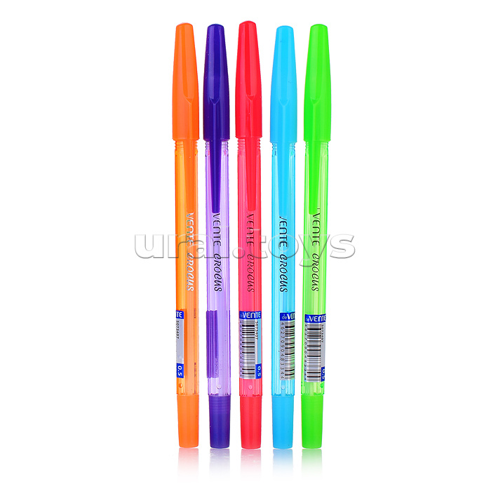 Ручка шариковая "Crocus" d=0,5 мм, полупрозрачный флуоресцентный корпус с пластиковым держателем, ароматизированные синие чернила, сменный стержень, индивидуальная маркировка, цвета корпуса ассорти, в пластиковой тубе, синяя