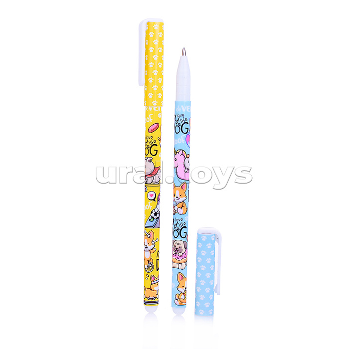 Набор ручек шариковых подарочных "Собачьи истории" 10 цветов, d=0,7 мм, пластиковый корпус c запечаткой, сменный стержень, в пластиковом блистере