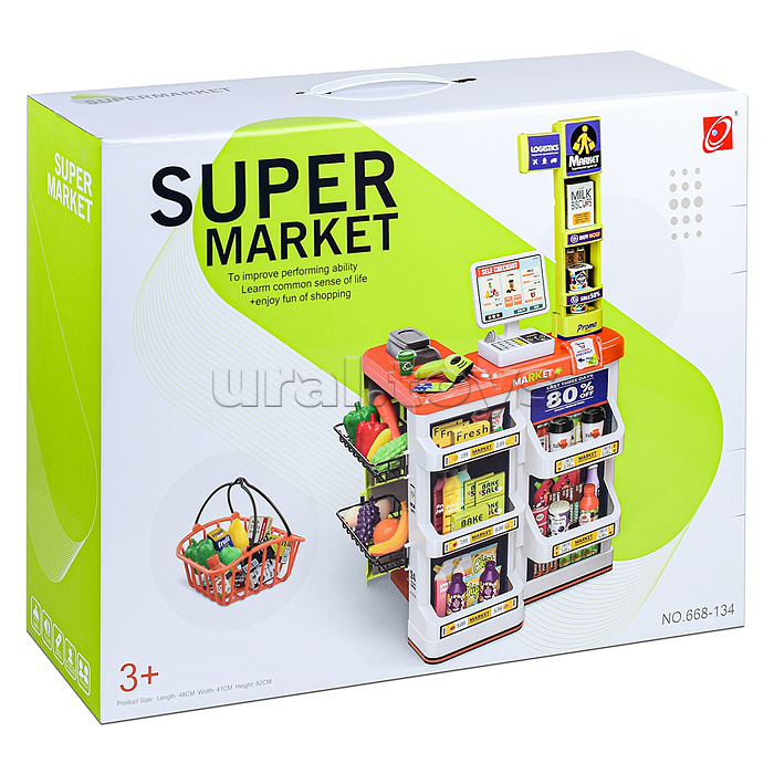 Игровой набор "Супермаркет" со звуком и корзиной для покупок, в коробке