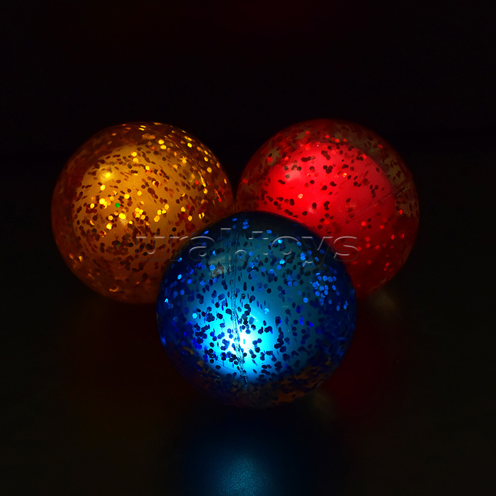 Мяч "Блестяшка" (4,5 см), со светом, в тубе