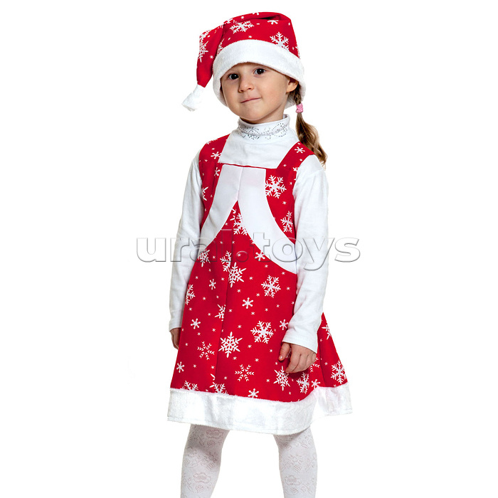 Изделие швейное "Набор карнавальный "Мисс Санта" ткань-плюш (3-6 лет, рост 92-122 см)