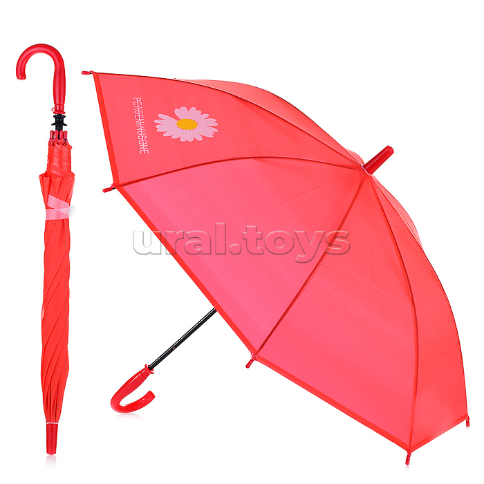 Зонт детский с ромашкой (45см.) красный