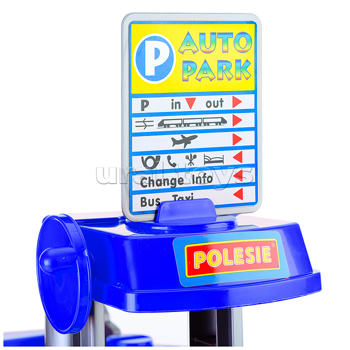 Паркинг 4-уровневый с дорогой и автомобилями, синий (в коробке)
