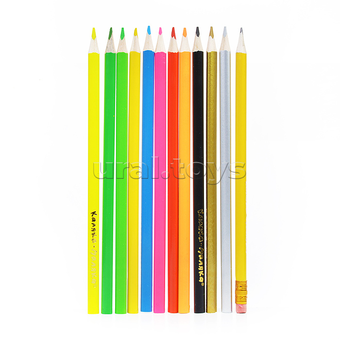 Набор цветных карандашей 12 цв. "Супер цвета" трехгран. корп. дерев. карт.уп.