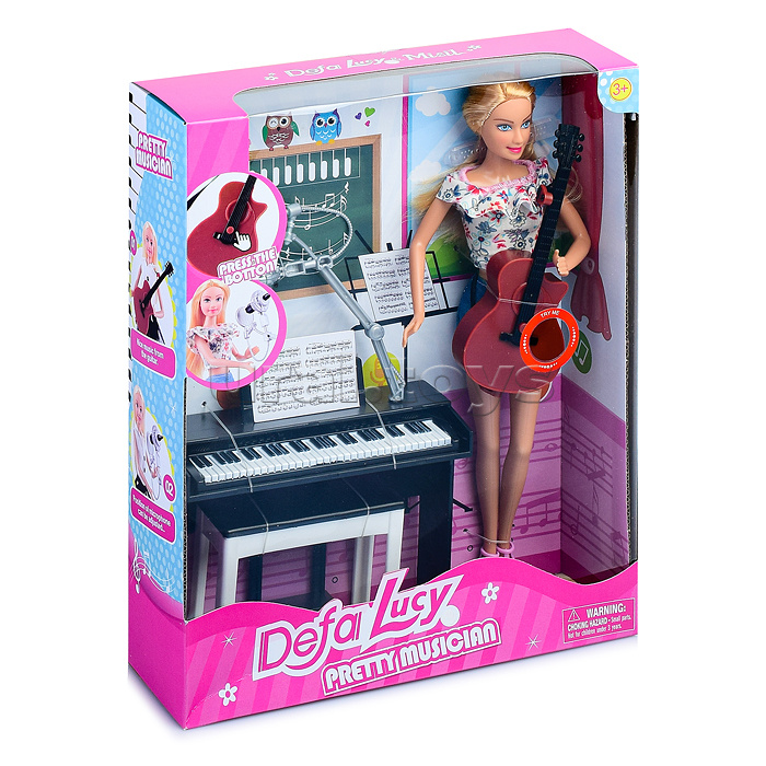 Кукла с музыкальными инструментами, в коробке